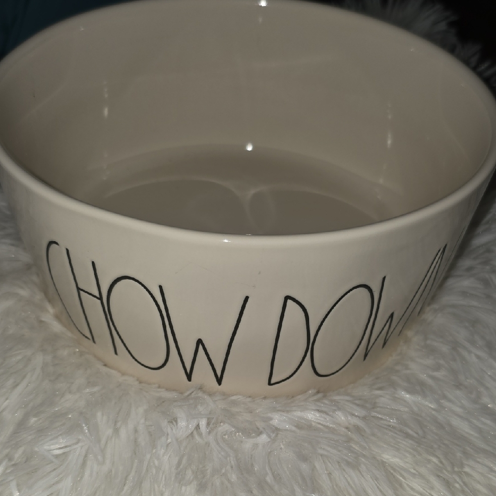 NWOT Rae Dunn Chow Down Ceramic Pet Bowl